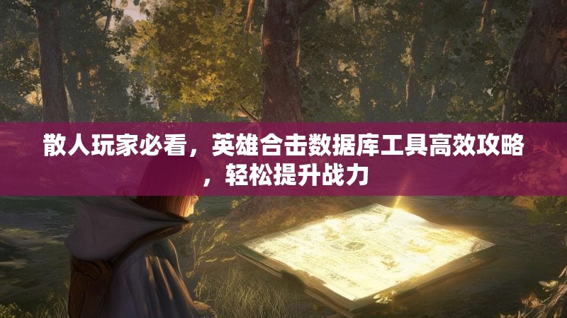 散人玩家必看,英雄合击数据库工具高效攻略,轻松提升战力 散人玩家必看,英雄合击数据库工具高效攻略,轻松提升战力