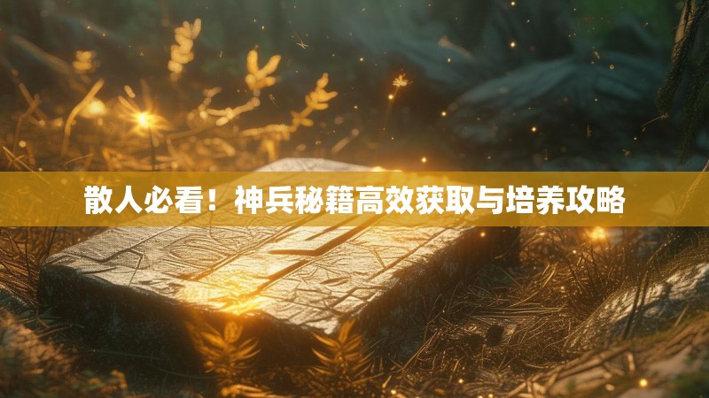 散人必看!神兵秘籍高效获取与培养攻略 散人必看!神兵秘籍高效获取与培养攻略