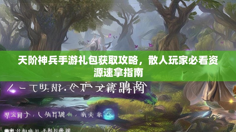天阶神兵手游礼包获取攻略，散人玩家必看资源速拿指南