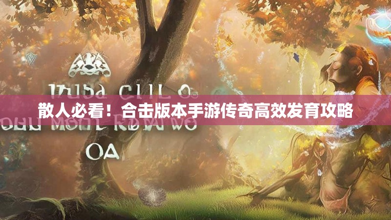 散人必看！合击版本手游传奇高效发育攻略