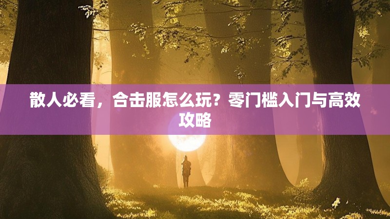 散人必看，合击服怎么玩？零门槛入门与高效攻略
