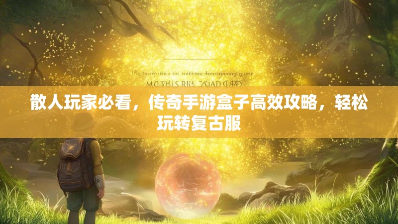 散人玩家必看，传奇手游盒子高效攻略，轻松玩转复古服