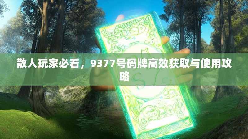 散人玩家必看,9377号码牌高效获取与使用攻略 散人玩家必看,9377号码牌高效获取与使用攻略